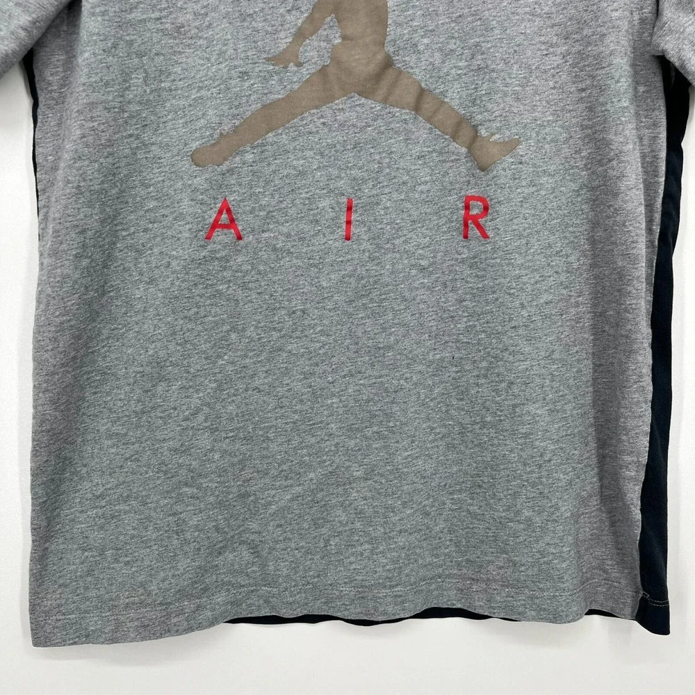 Jordan Air T-Shirt Men's M‎ Gray Jumpman Logo Solid Crew Neck Short Sleeve
